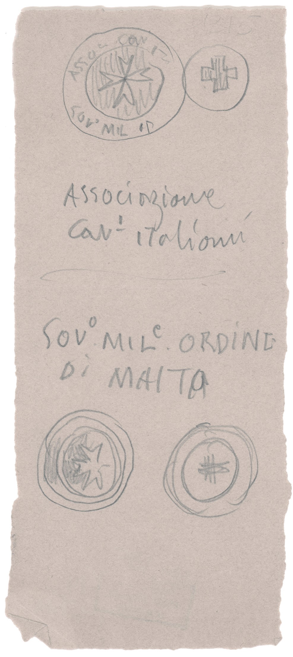 Schizzi di decorazioni di Associazione cavalieri italiani del Sovrano