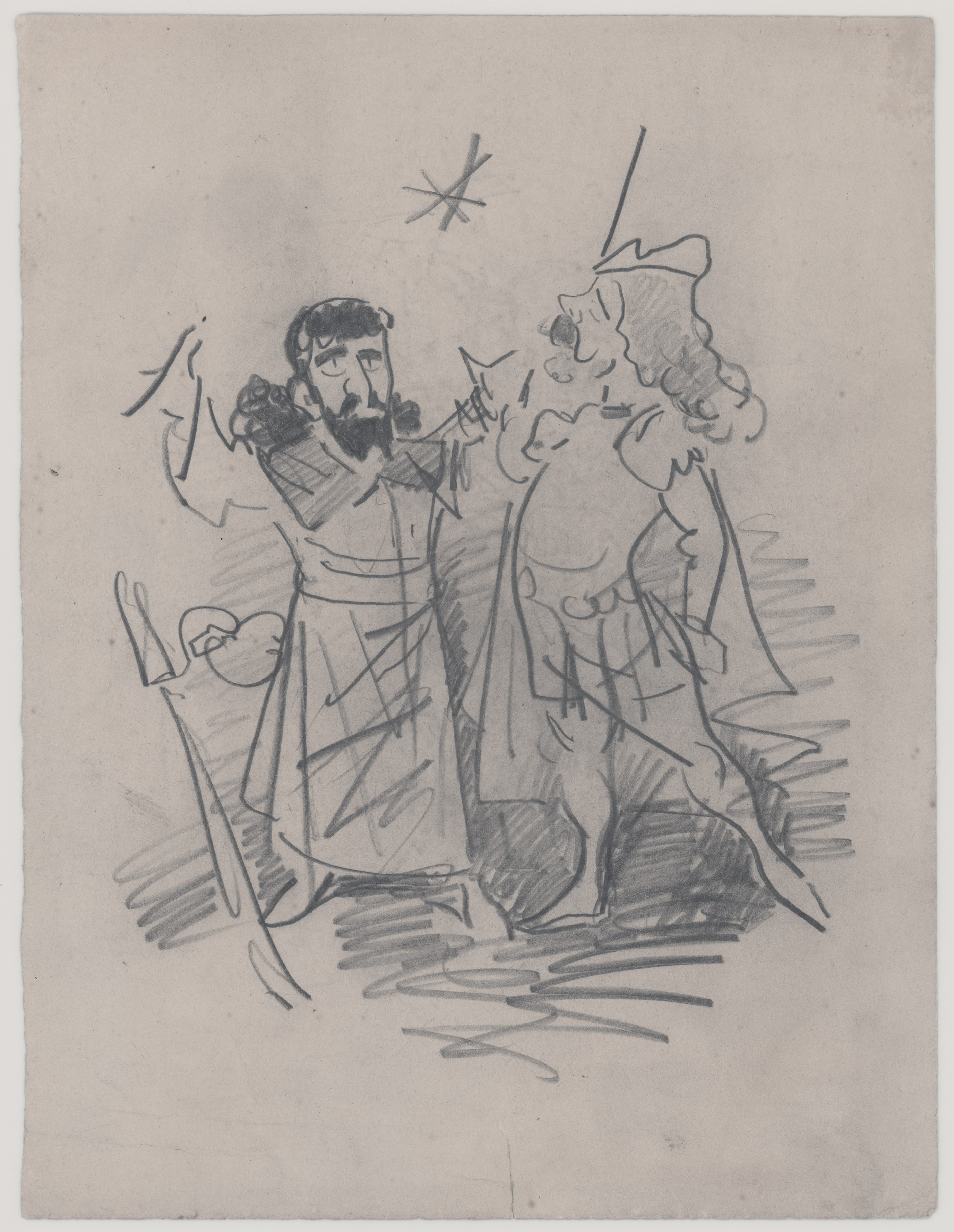 Disegno satirico sul mondo dell'opera (Giovanni Battista De Negri)